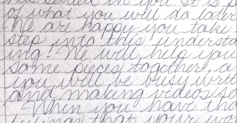 Example of Anica’s Handwriting