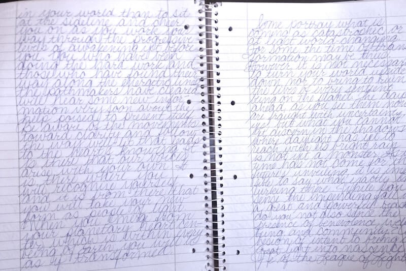 Anica’s Handwriting, Pages